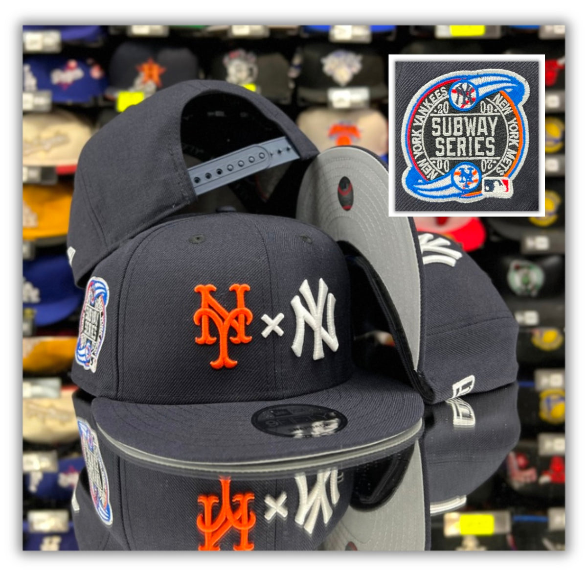 Yankees Cap Yankee X Mets Fitted New York Mets VS Yankees Navy