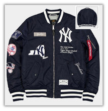 Load image into Gallery viewer, NEW YORK YANKEES X ALPHA X NEW ERA MA-1 BOMBER JACKET (NAVY)