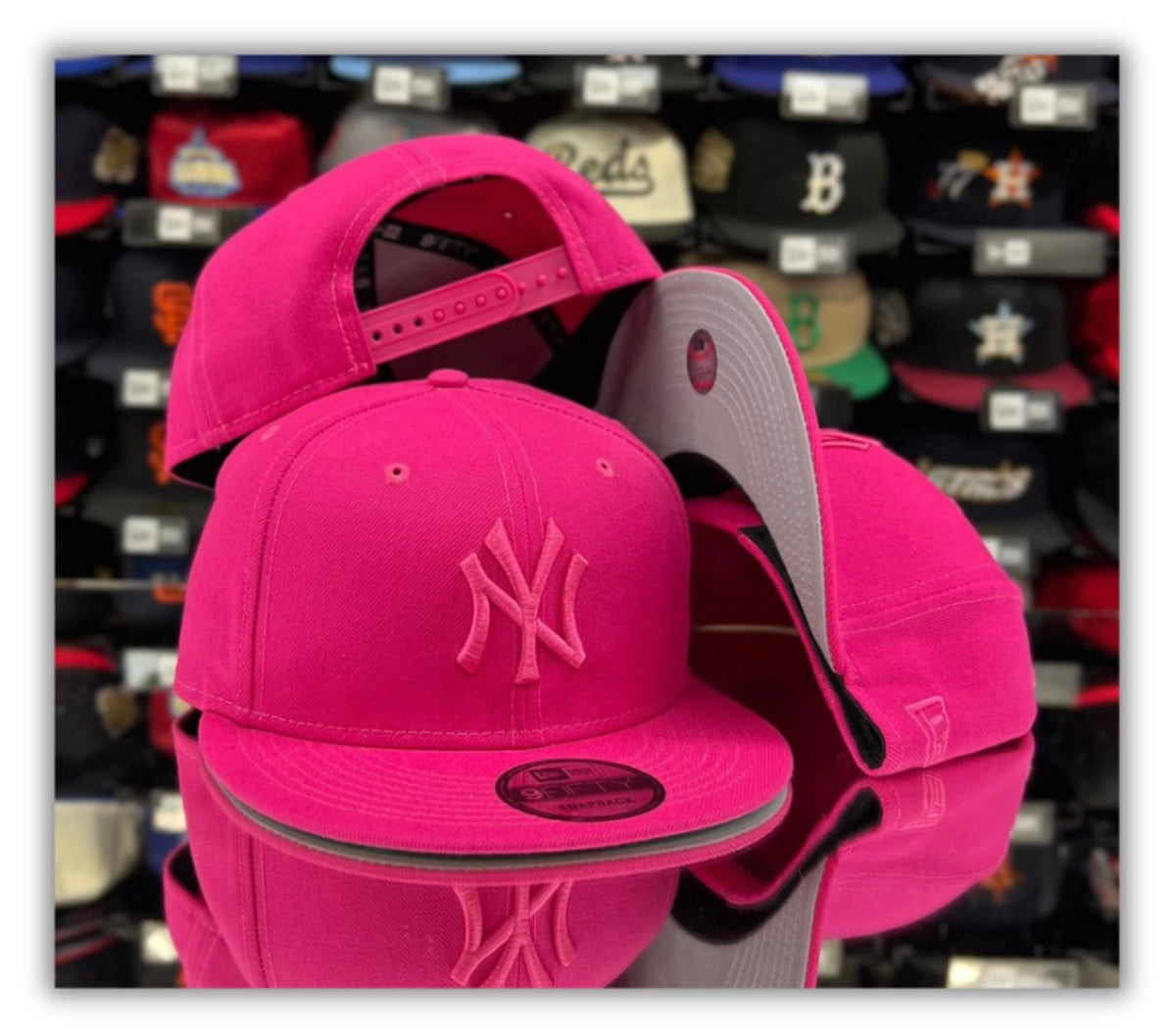 New Era Hot Pink NWT New York Yankees Cap Size 7 5/8 New York Yankees Everyday Nylon Pink 9TWENTY Adjustable Hat  main image 2