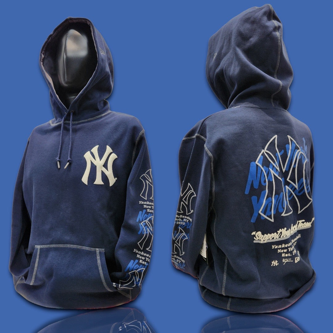 Sweat à capuche entièrement zippé pour hommes New York Yankees Fanatics gris/noir Ace