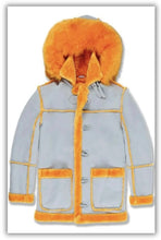 Load image into Gallery viewer, JORDAN CRAIG CEMENT COLOR DENALI SHEARLING JACKET WITH FAUX FUR LINING
