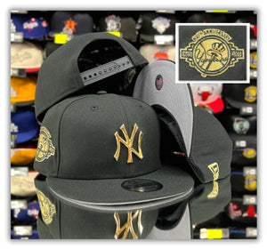 New York Yankees Bk/Gold Metal Logo/100th-Snapback