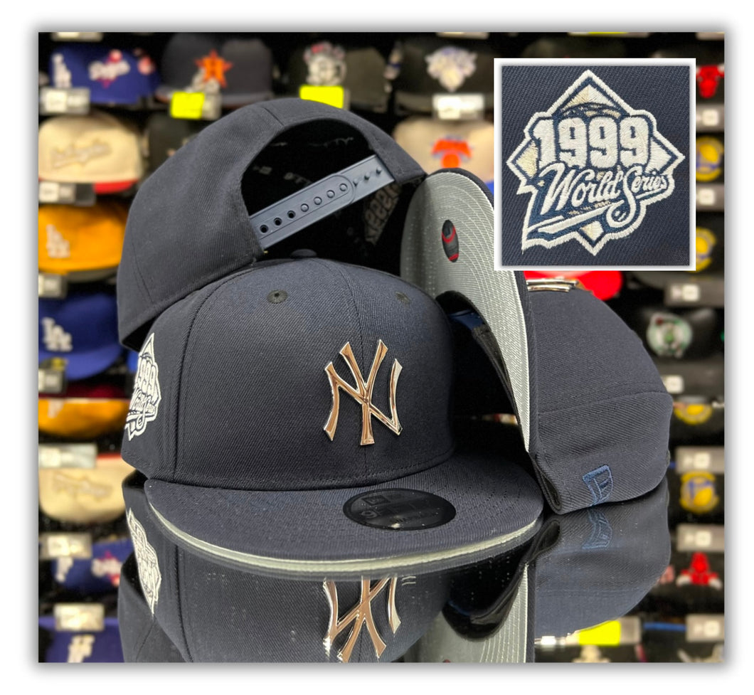 New York Yankees Navy/Silver Metal Logo/99WS-Snapback