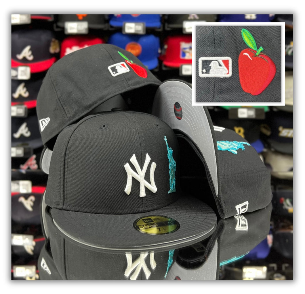 New York Yankees Statue & Apple Logo Bk/Grey UV.