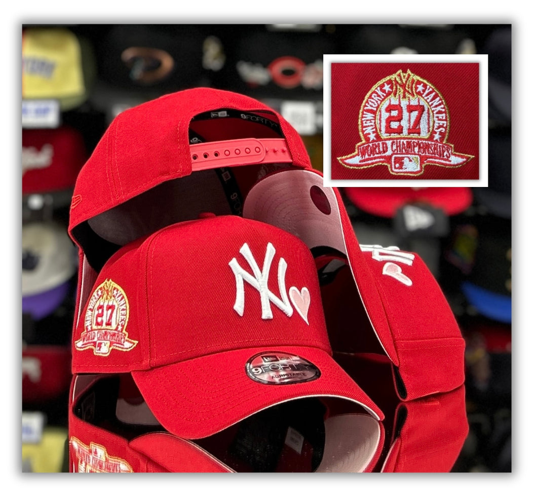 New York Yankees Red/Heart/27th Patch-940 AFrame Snapback