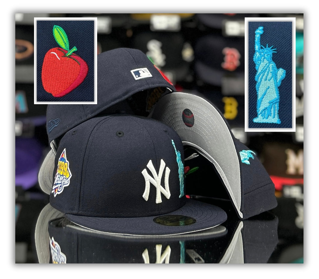 New York Yankees Navy/Apple&Statue Of Liberty / Gray UV