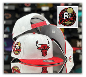 Chicago Bulls Wh/Red 2T/6X Champs Patch-Snapback