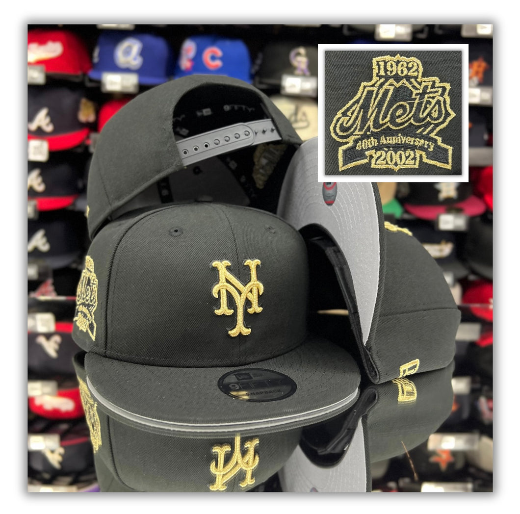 New York Mets Bk/Gold Lg/Annivesary Patch -Snapback