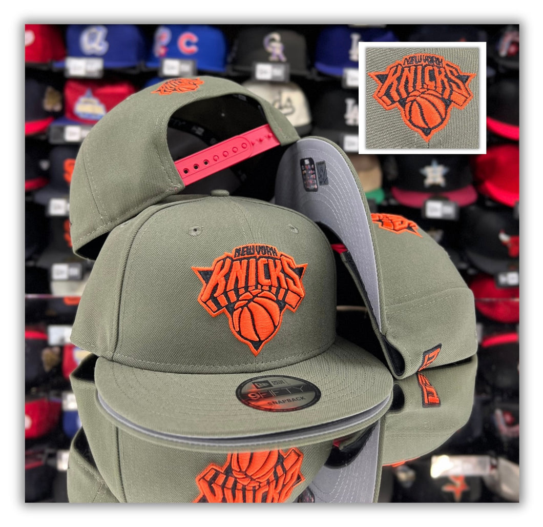 New York Knicks Olive/Orange Logo-Snapback