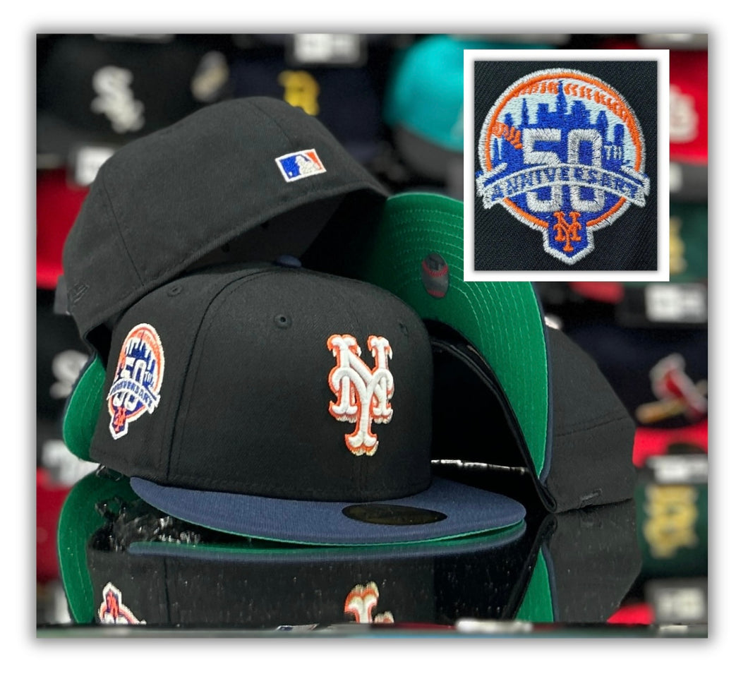 New York Mets Bk/Navy 2T/50th Patch/Green UV