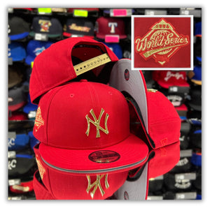 New York Yankees Red/Gold Metal Logo Snapback