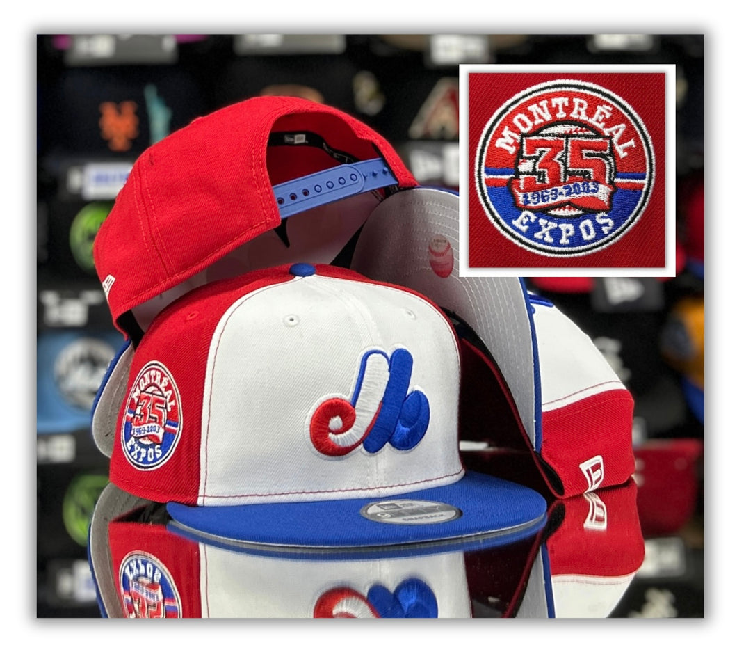 Montreal Expos Chrome& Red/R Blue 2T-Snapback