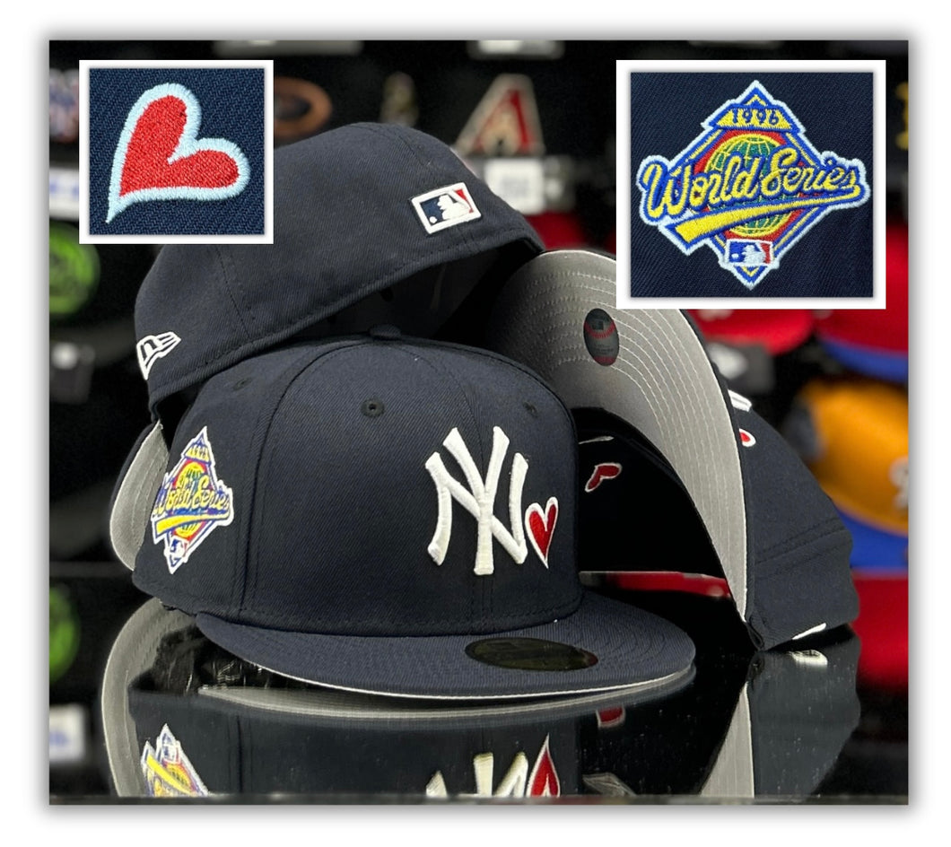 New York Yankees Navy Heart Logo- 96 Patch/Grey UV