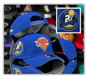 New York Knicks Royal Blue/2X Champ Patch-940 AFrame Snapback