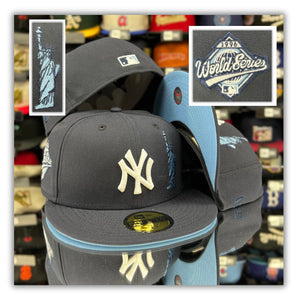 New York Yankees Navy-Statue of Liberty/96 Patch/Sky Blue UV