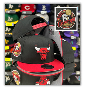 Chicago Bulls Bk/Red 2T/6X Champs Patch-Snapback