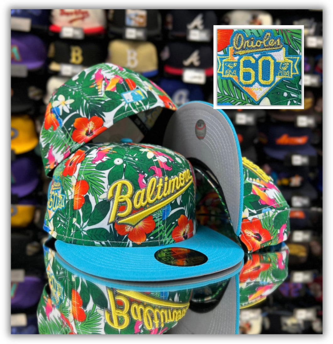 Baltimore Orioles Floral/Cyan Blue 2T/Grey UV