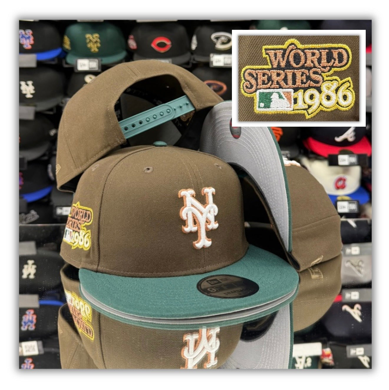 New York Mets Walnut/Dk green 2T/86Patch-Snapback – BKLYNCAP