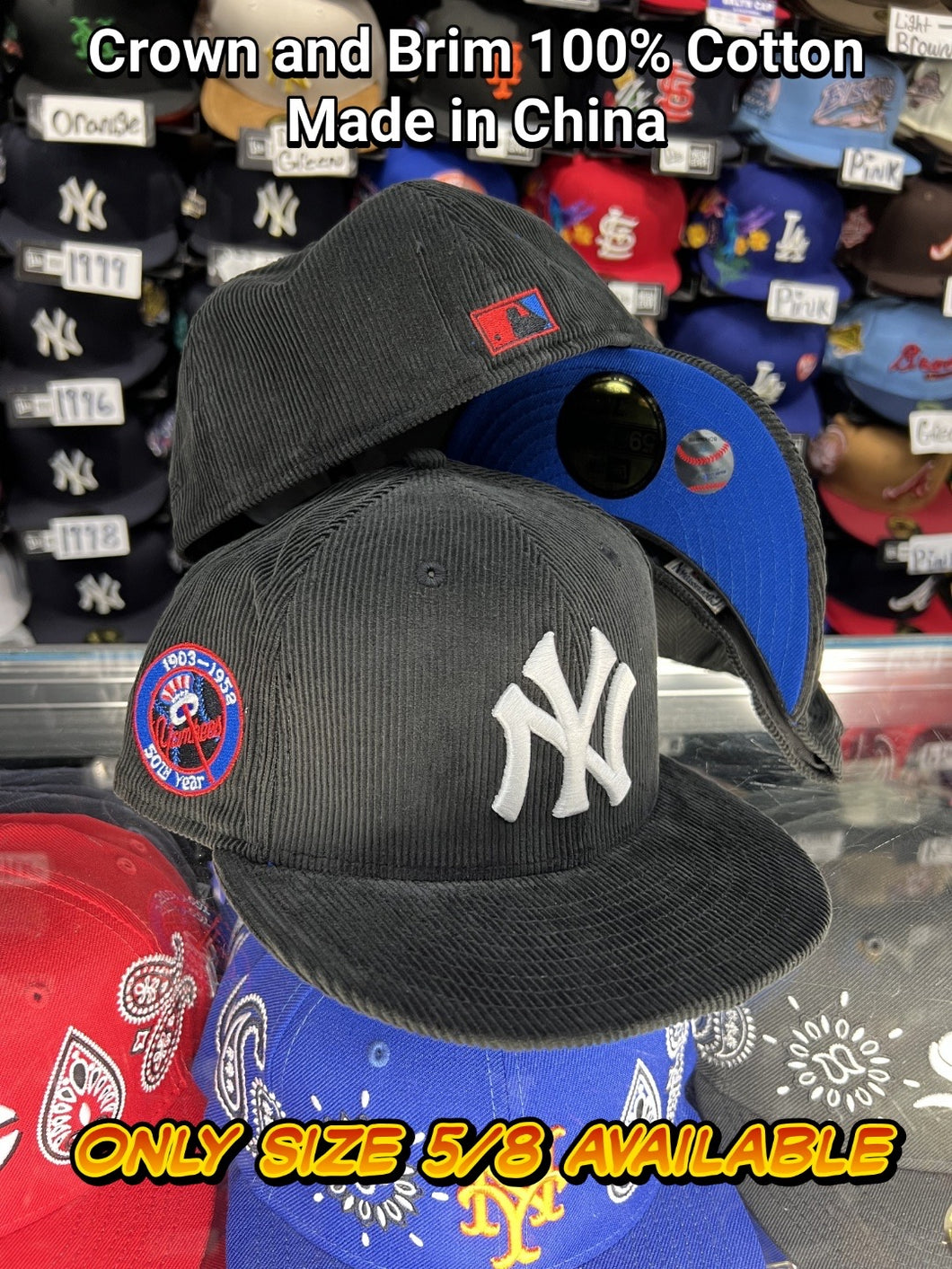 New York Yankees Bk Corduroy/Royal Blue UV